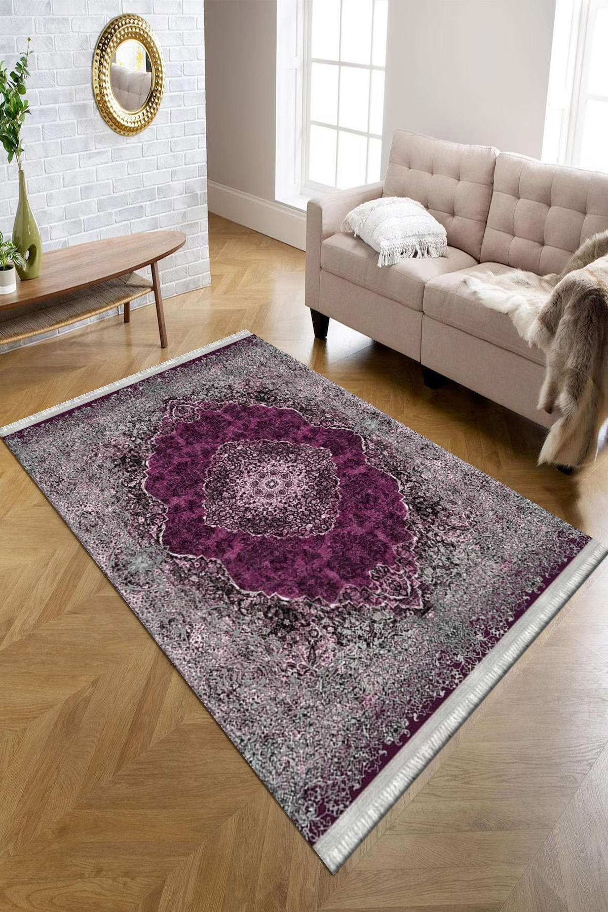 Kreatif Halı Mavi 4 mm Polyester Antibakteriyel Yıkanabilir İnce Kaymaz Dot Taban Dikdörtgen Makine Dokuma Salon Halısı 80x500 cm