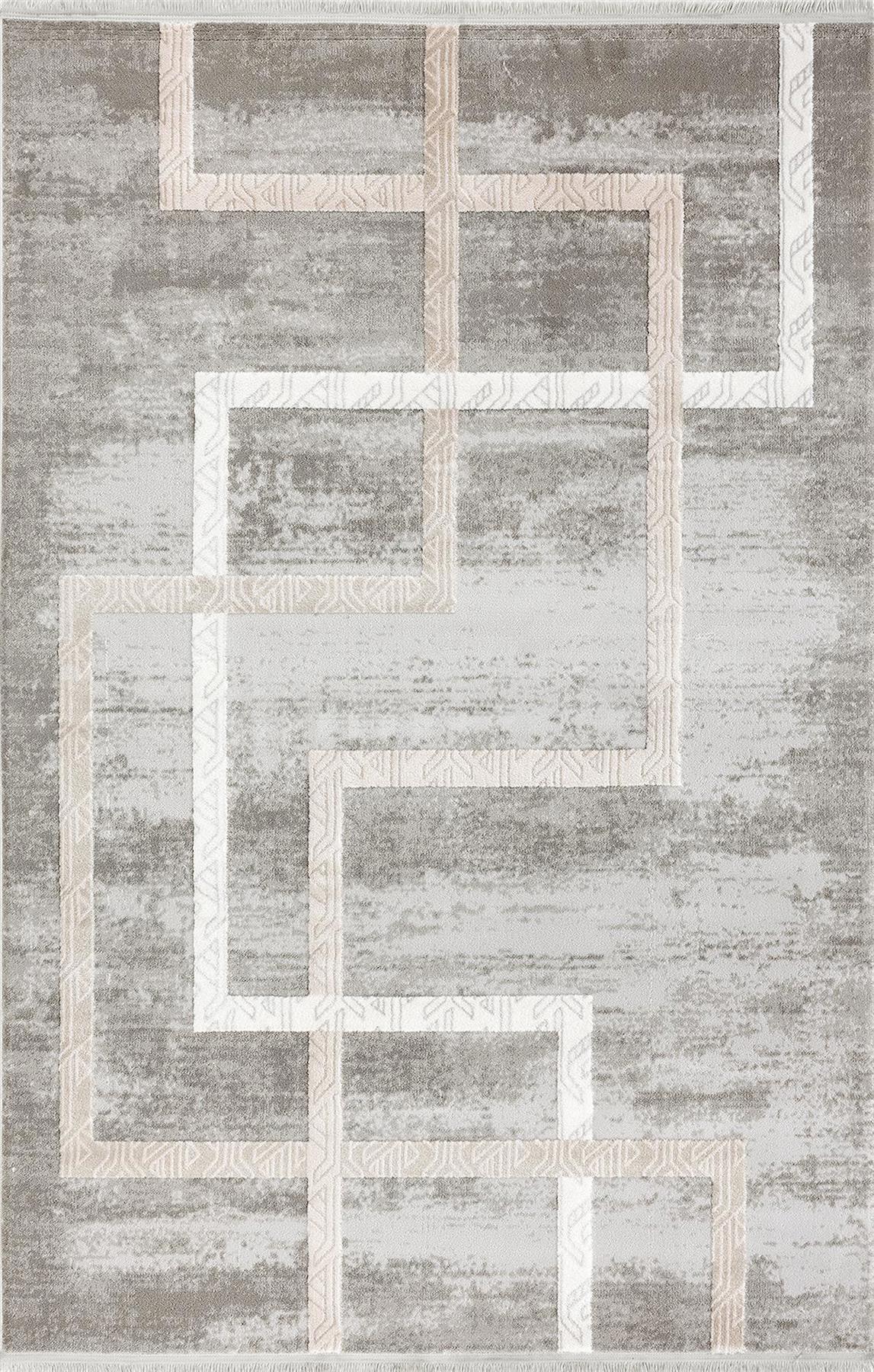 Enti Halı Eliza 4301 Gri 11 mm Akrilik Silinebilir Yıkanabilir Orta Dikdörtgen Makine Dokuma Salon Halısı 120x180 cm