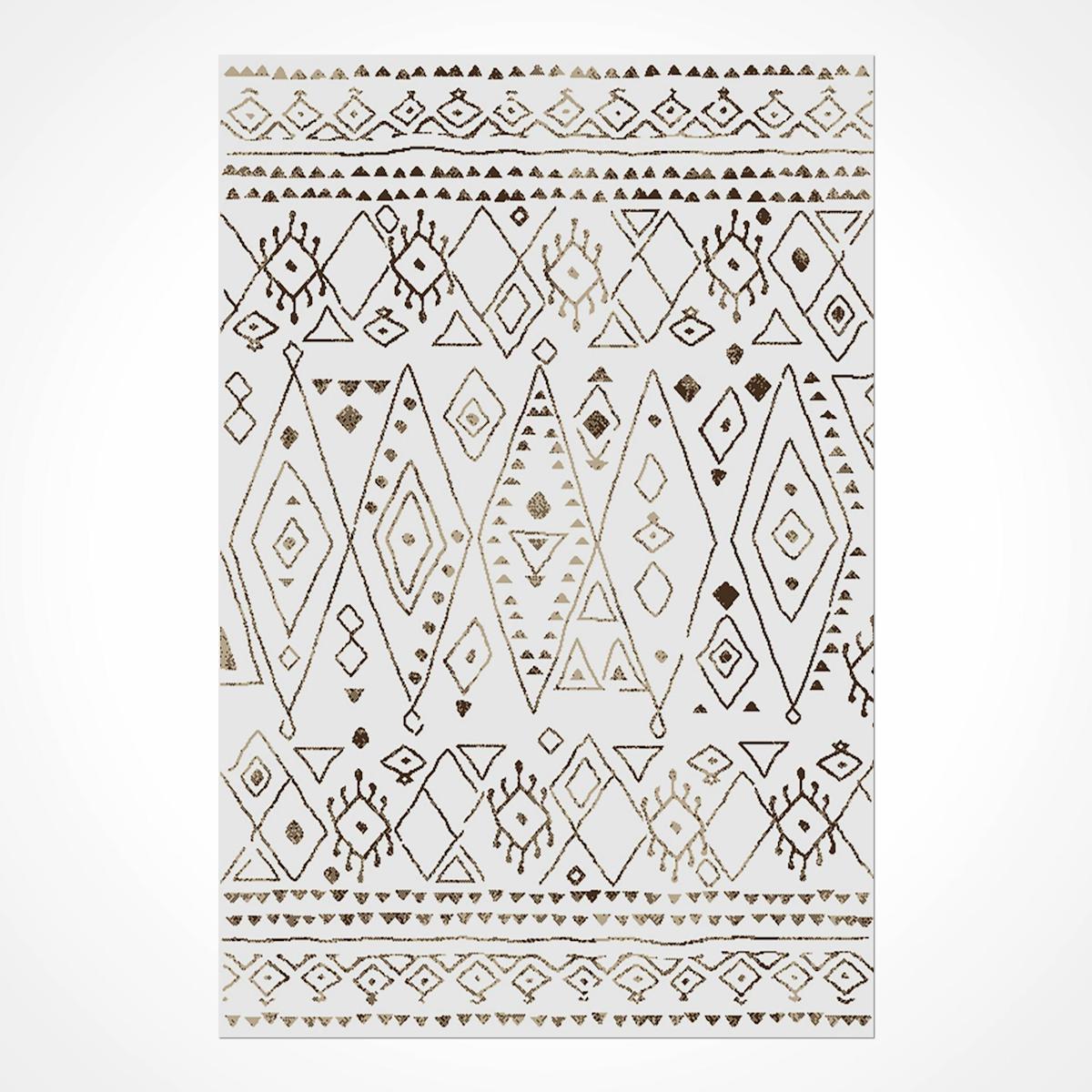 Crea Halı Monaco 16707 Krem 8 mm Polyester Toz Tutmaz Yıkanabilir Orta Dikdörtgen Makine Dokuma Salon Halısı 60x100 cm