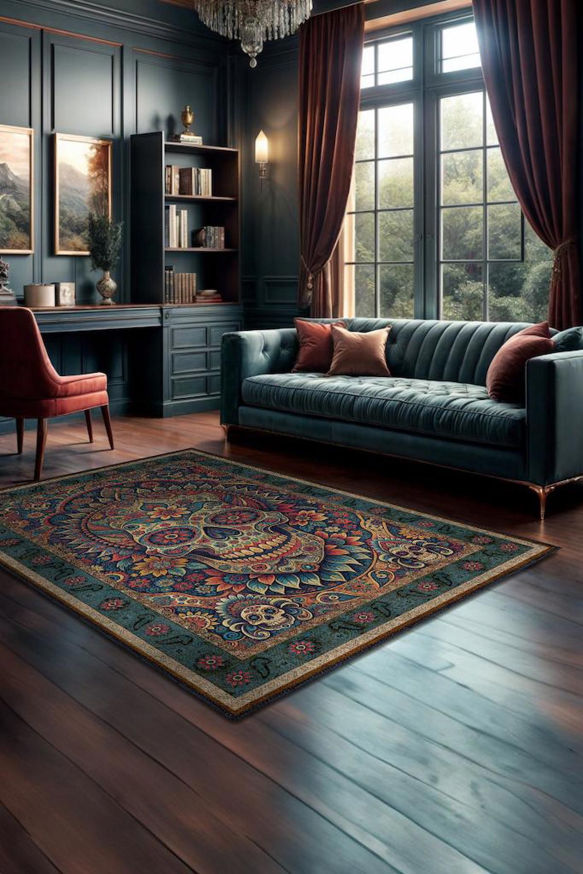 Homshtag Kuru Kafa Krem 4 mm Pamuk Antistatik Yıkanabilir İnce Kaymaz Dikdörtgen Makine Dokuma Salon Halısı 80x150 cm