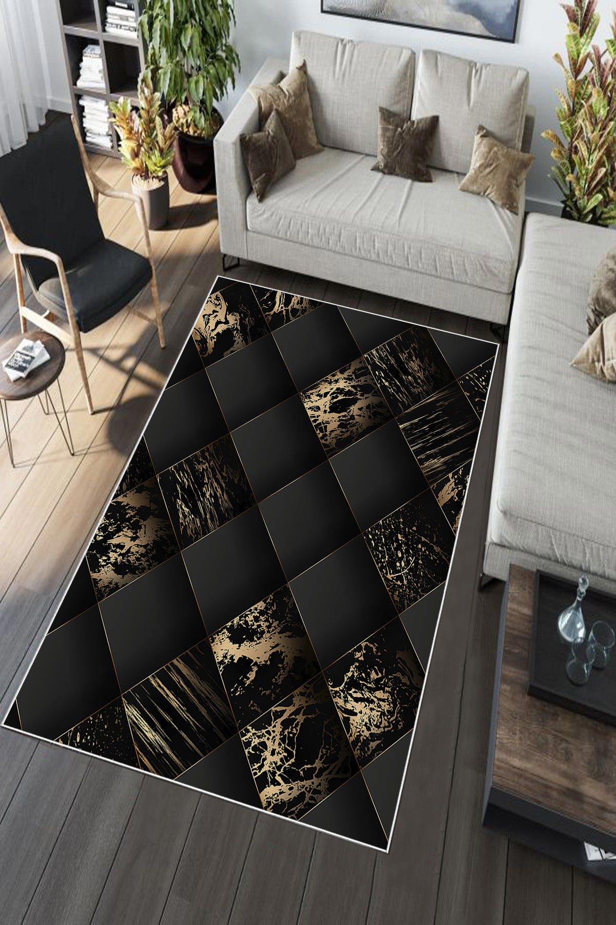 Aldora Çok Renkli 0.8 mm Polipropilen Yıkanabilir Orta Kaymaz Deri Taban Dikdörtgen Makine Dokuma Salon Halısı 160x300 cm