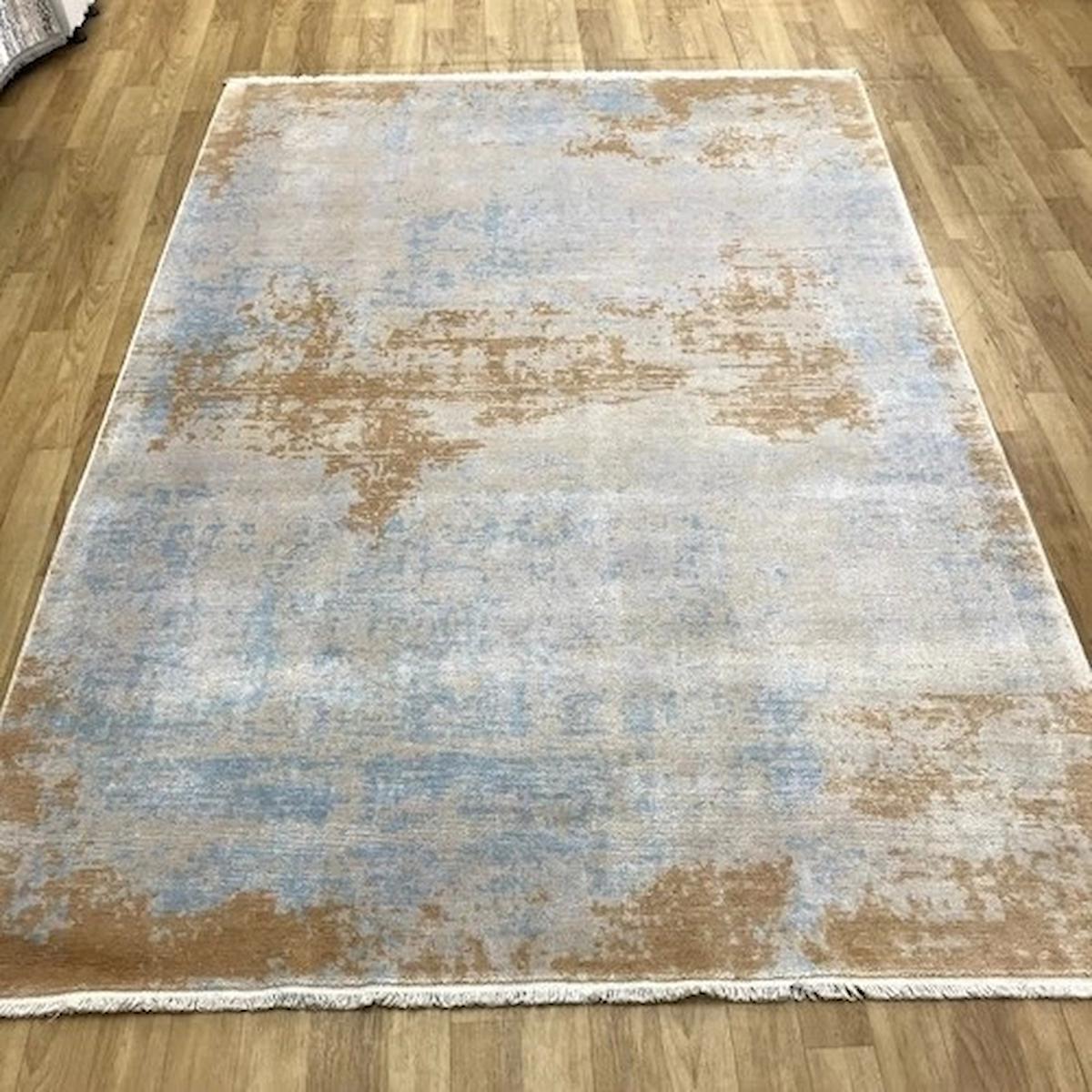 Eko Halı Antik Uşak 0176 Altın 10 mm Silinebilir Yıkanabilir Orta Kaymaz Dikdörtgen Makine Dokuma Salon Halısı 80x140 cm
