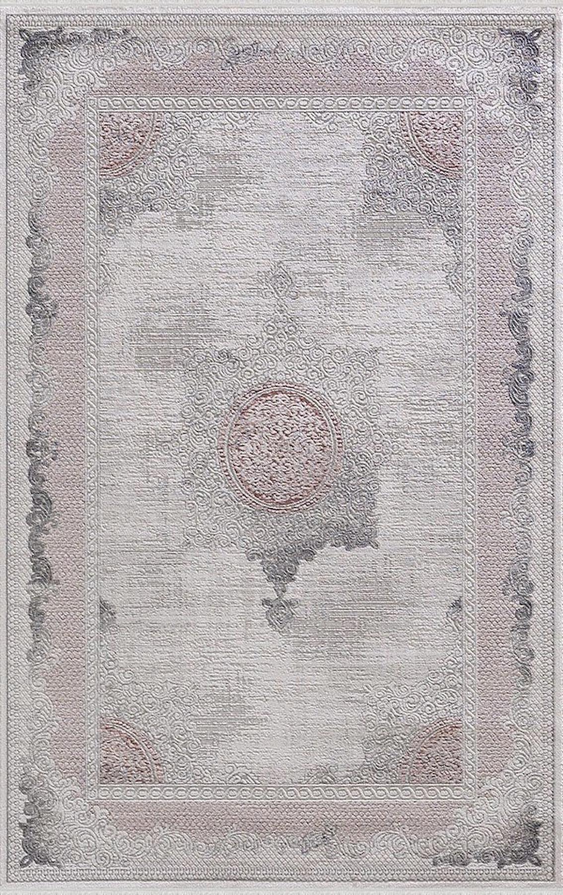 Merinos Diyez 34929 Krem 9 mm Akrilik Yıkanabilir İnce Kaymaz Dikdörtgen Makine Dokuma Salon Halısı 100x200 cm