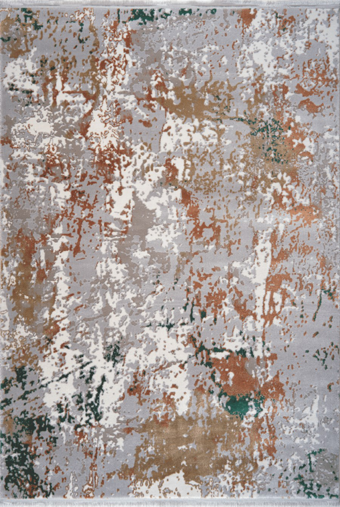 Kreasyon Halı Berceste 1144 Yeşil Yıkanabilir Kalın Pamuk Taban Dikdörtgen Makine Dokuma Salon Halısı 160x230 cm
