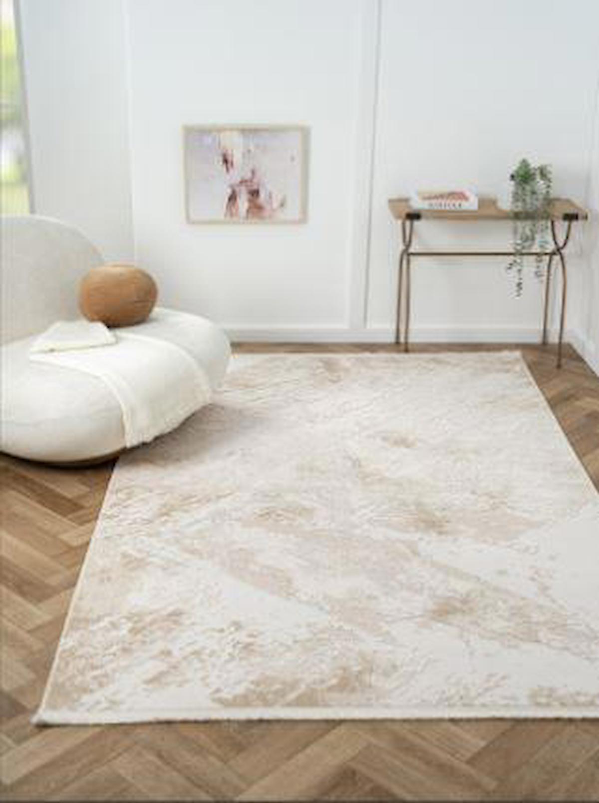 Çam Halı Otto OT008B Vizon 8 mm Akrilik Silinebilir Yıkanabilir Orta Dikdörtgen Makine Dokuma Salon Halısı 180x180 cm