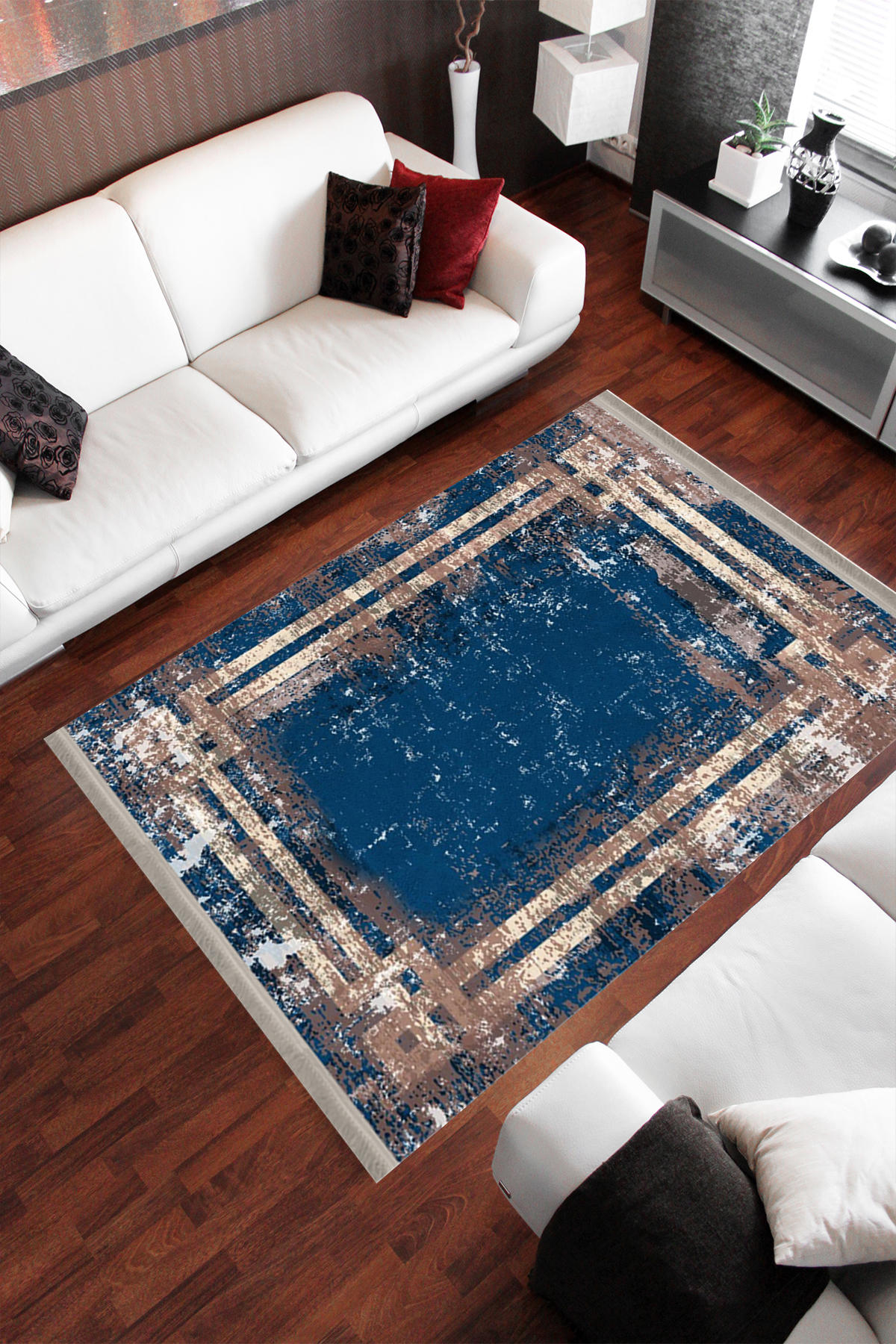 Homier Collection H-DK-5091A Çok Renkli 7 mm Pamuk Antibakteriyel Yıkanabilir Orta Kaymaz Dot Taban Dikdörtgen Makine Dokuma Çocuk Odası Halısı 100x300 cm