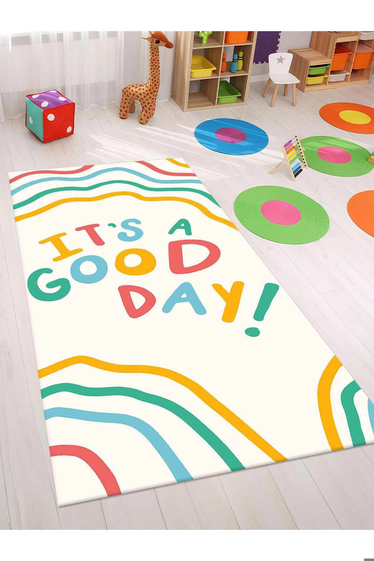 İnspira Krem 12 mm Polyester Toz Tutmaz Yıkanabilir İnce Kaymaz Taban Dikdörtgen Makine Dokuma Çocuk Odası Halısı 120x180 cm