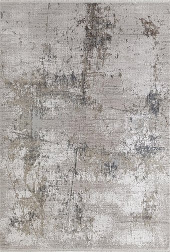 Elexsus Olimpos 1930 Gri 8 mm Viskon Silinebilir Yıkanabilir Orta Kaymaz Dikdörtgen Makine Dokuma Oturma Odası-Salon Halısı 160x235 cm