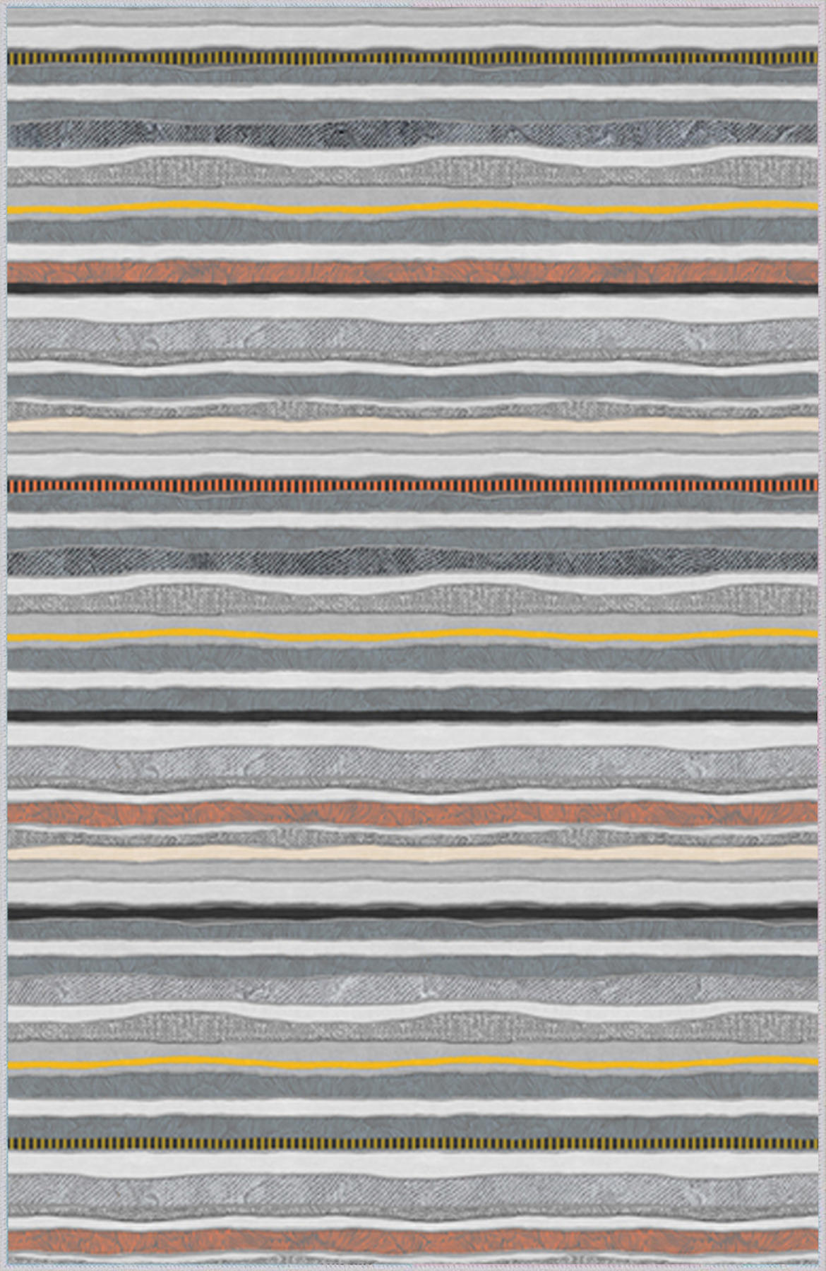 Rovigo Home RVG1640-HT263 Gri 8 mm Polyester Leke Tutmaz-Toz Tutmaz Yıkanabilir İnce Kaymaz Dot Taban Dikdörtgen Makine Dokuma Salon Halısı 160x230 cm
