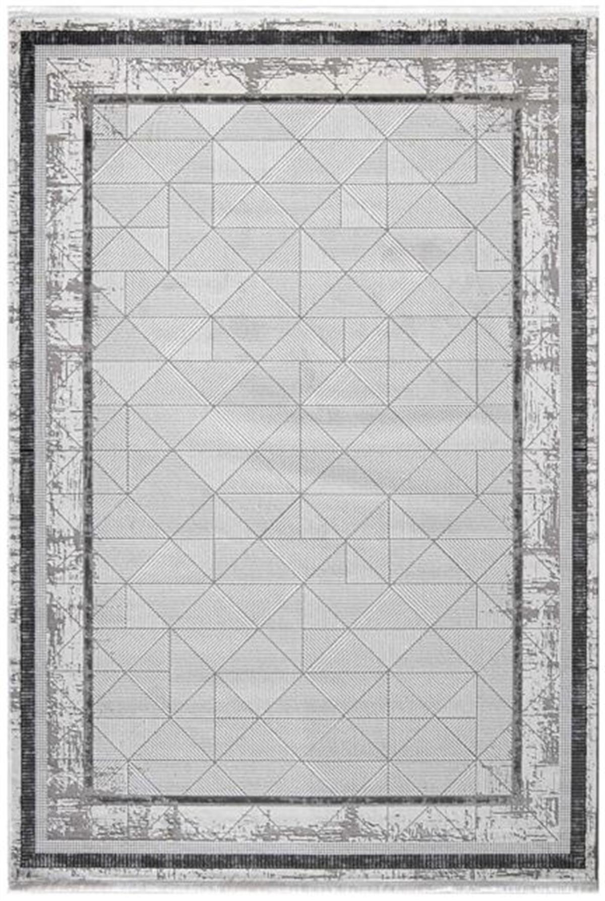 Enti Halı Lavin 4805 Gri 10 mm Akrilik Silinebilir Yıkanabilir Orta Dikdörtgen Makine Dokuma Salon Halısı 200x300 cm