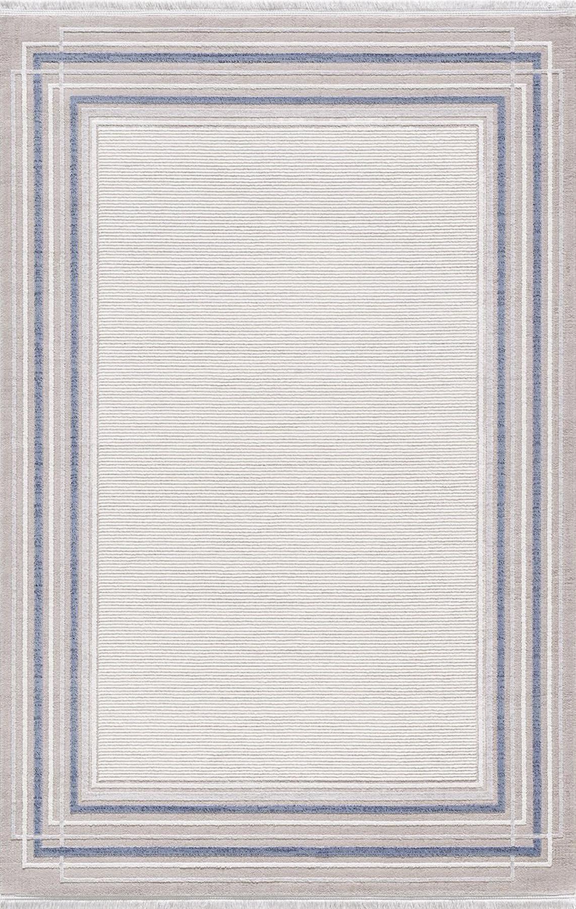 Artemis Halı 02441B Krem Akrilik Yıkanabilir İnce Kaymaz Jüt Taban Dikdörtgen Makine Dokuma Salon Halısı 80x120 cm