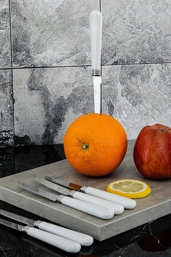 LaGabya Beyaz Lüx 6 Parça Kahvaltı Bıçağı Seti