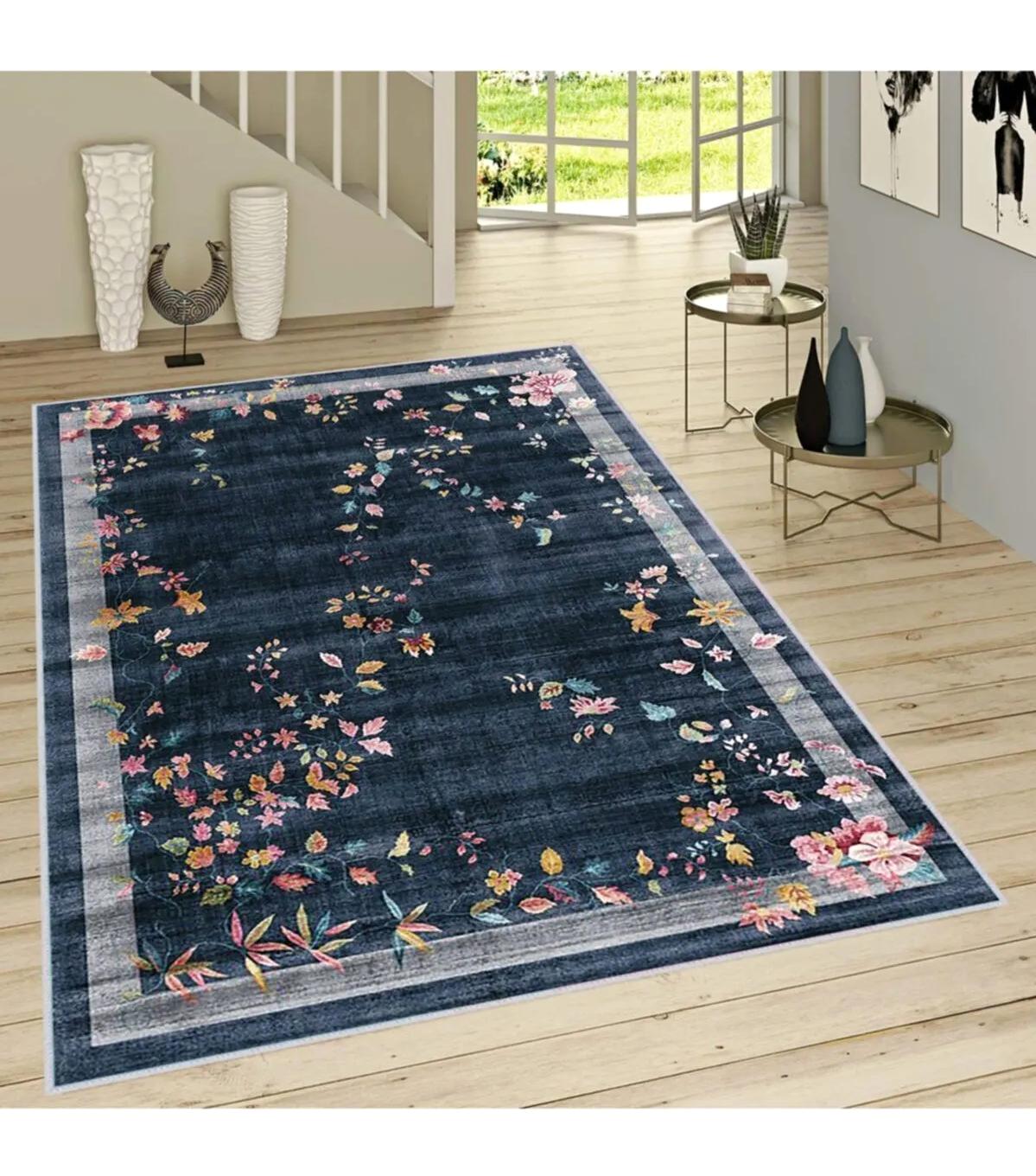 Rovigo Home RVG1033 Çok Renkli 8 mm Polyester Antibakteriyel-Leke Tutmaz-Toz Tutmaz Yıkanabilir İnce Kaymaz Dot Taban Dikdörtgen Makine Dokuma Salon Halısı 100x300 cm