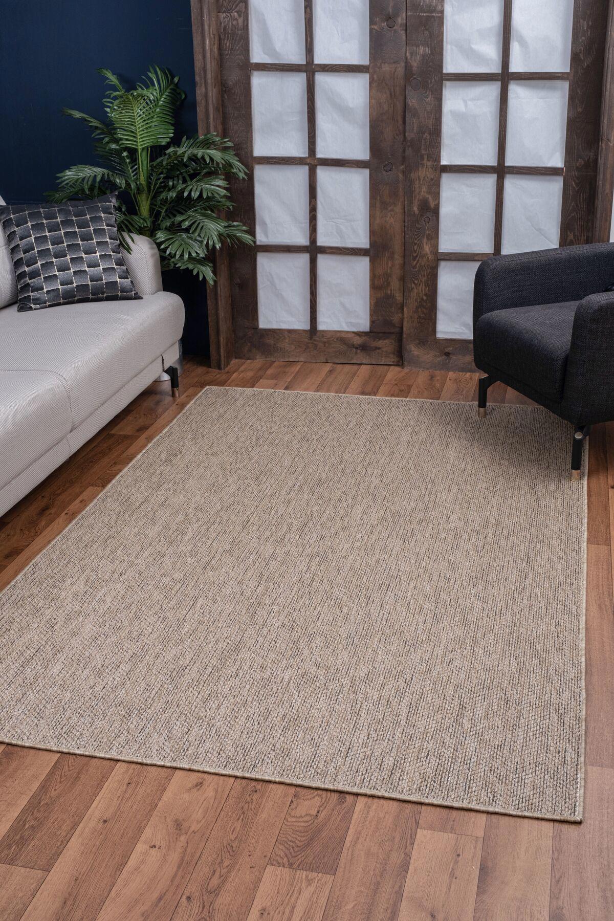 Valery Home Nirvana Krem 12 mm Polipropilen Antialerjenik Yıkanabilir İnce Kaymaz Dikdörtgen Makine Dokuma Salon Halısı 100x300 cm