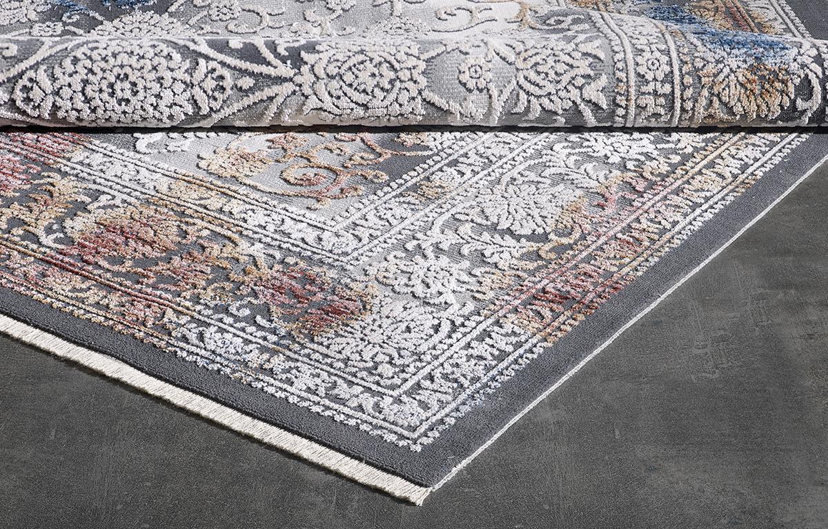 Gümüşsuyu Risus 11586 Krem 5 mm Polyester Antibakteriyel Yıkanabilir İnce Kaymaz Lateks Taban Dikdörtgen Makine Dokuma Salon Halısı 120x180 cm