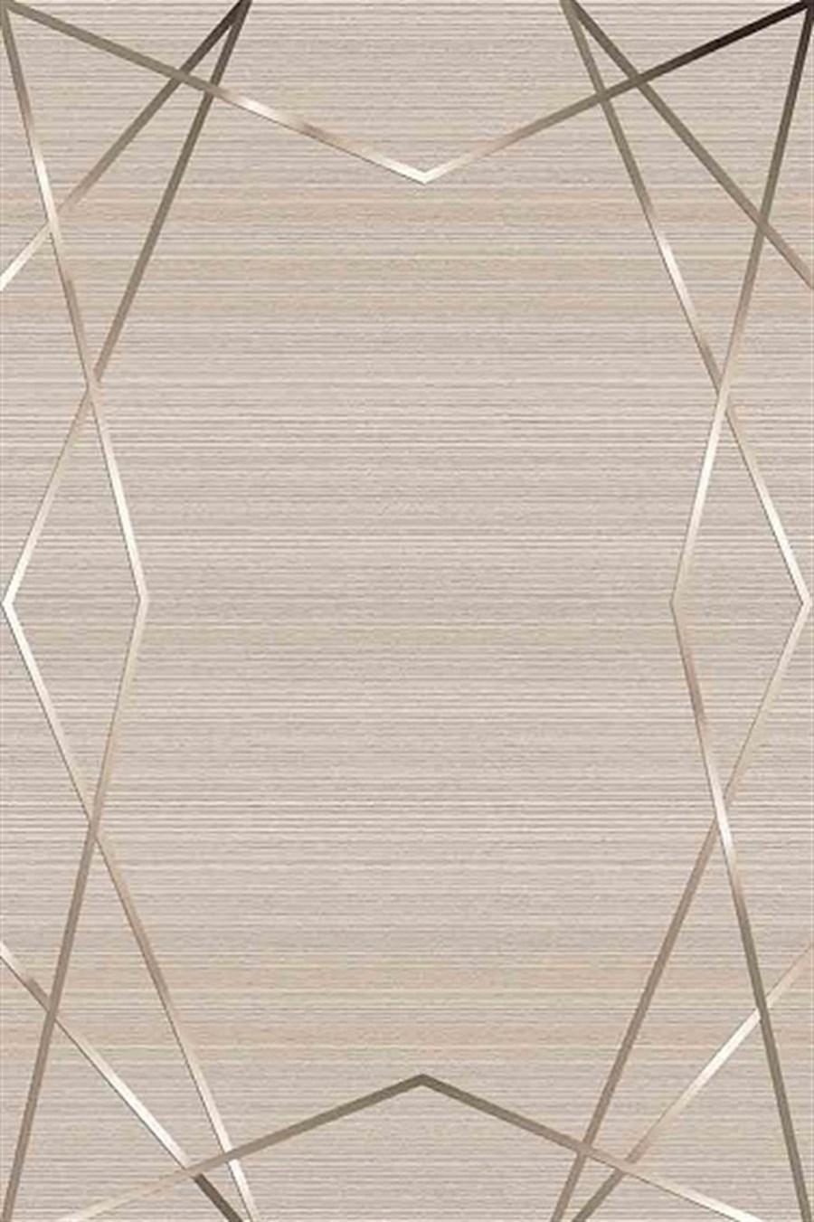 Kreasyon Halı Pandora 2714 Vizon 5 mm Polyester Yıkanabilir Kalın Kaymaz Pamuk Taban Geometrik Dikdörtgen Makine Dokuma Salon Halısı 160x230 cm