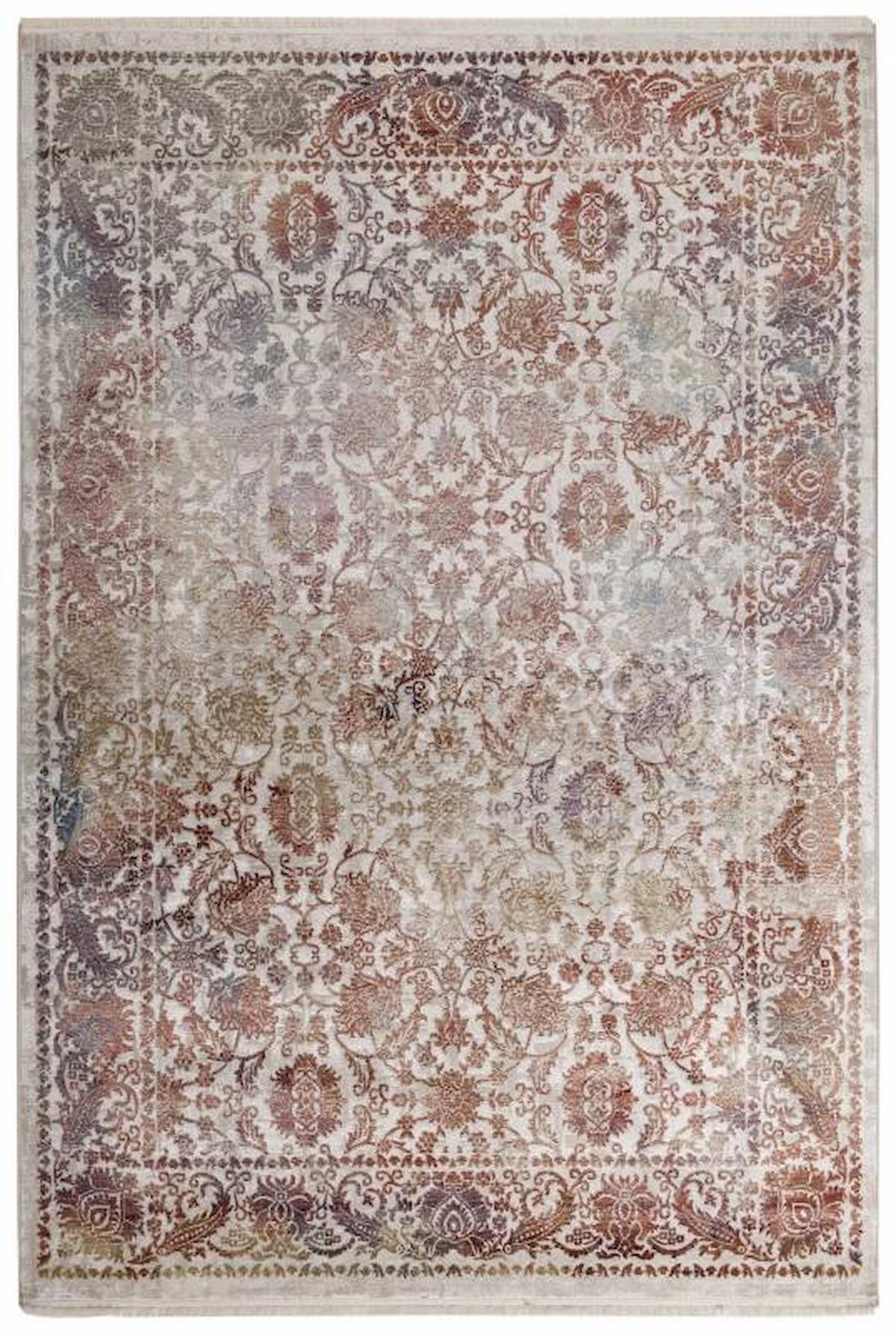 Koza Halı Astroia Multi 02907A Krem 0.8 mm Akrilik Yıkanabilir Dikdörtgen Makine Dokuma Salon Halısı 150x233 cm