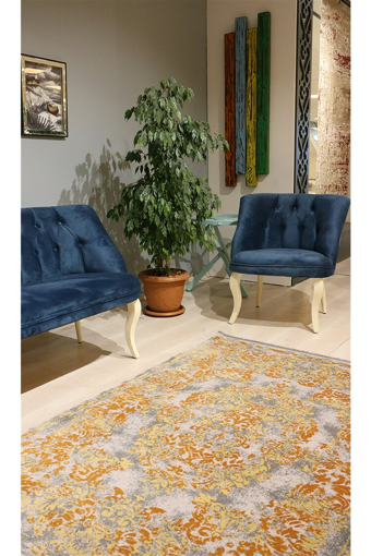 Foneks 7003 Çok Renkli 8 mm Akrilik Silinebilir Yıkanabilir Kaymaz Dikdörtgen Makine Dokuma Salon Halısı 100x150 cm