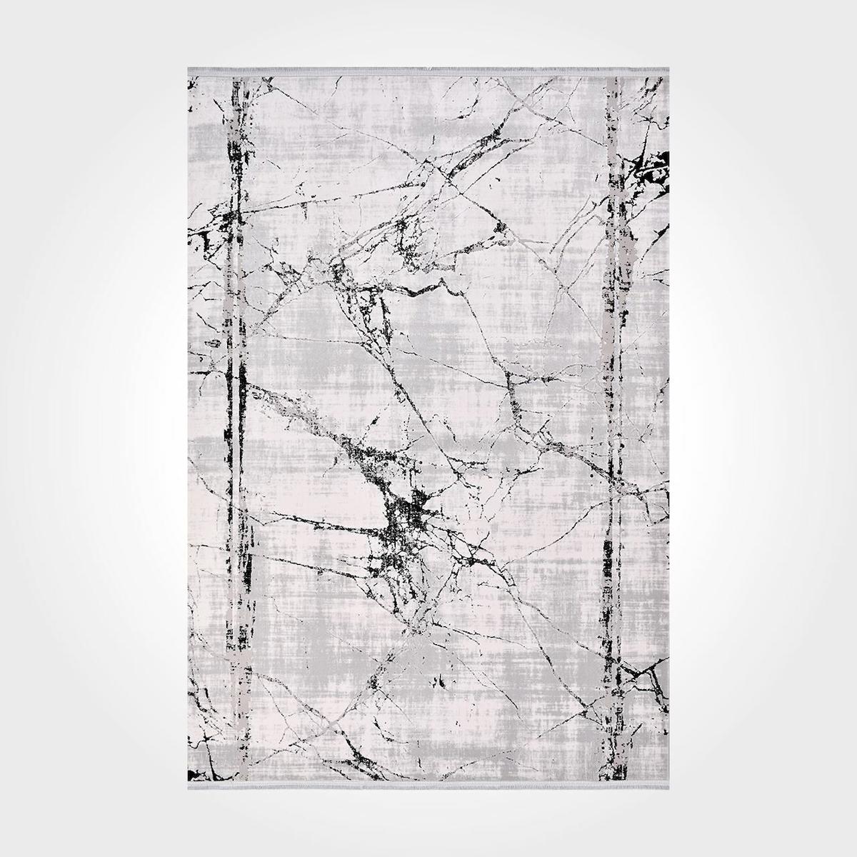Crea Halı Stone 17103 Krem 8 mm Akrilik Toz Tutmaz Yıkanabilir Orta Doğa Temalı Dikdörtgen Makine Dokuma Salon Halısı 100x300 cm