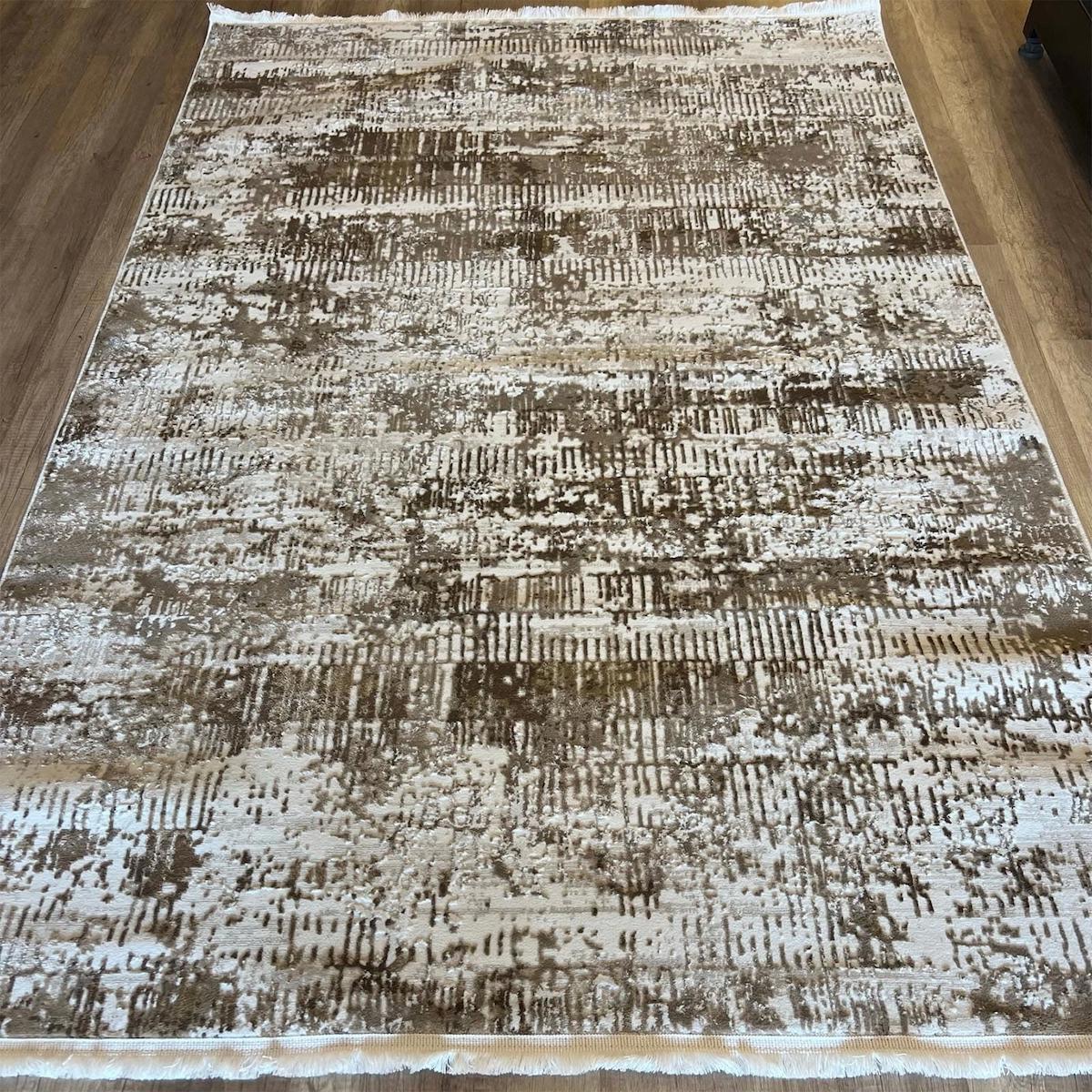 Halıcımdan Hera 3551 Çok Renkli Polyester Antibakteriyel Yıkanabilir Kalın Kaymaz Lateks Taban Dikdörtgen Makine Dokuma Salon Halısı 160x230 cm