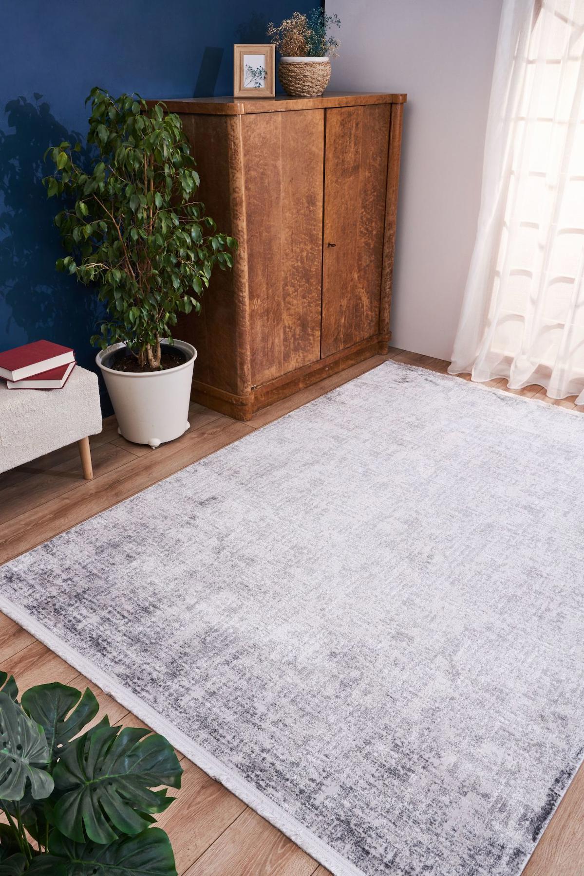 Apex Lucca 6041 Çok Renkli Pamuk Yıkanabilir İnce Kaymaz Jüt Taban Dikdörtgen Makine Dokuma Salon Halısı 160x230 cm