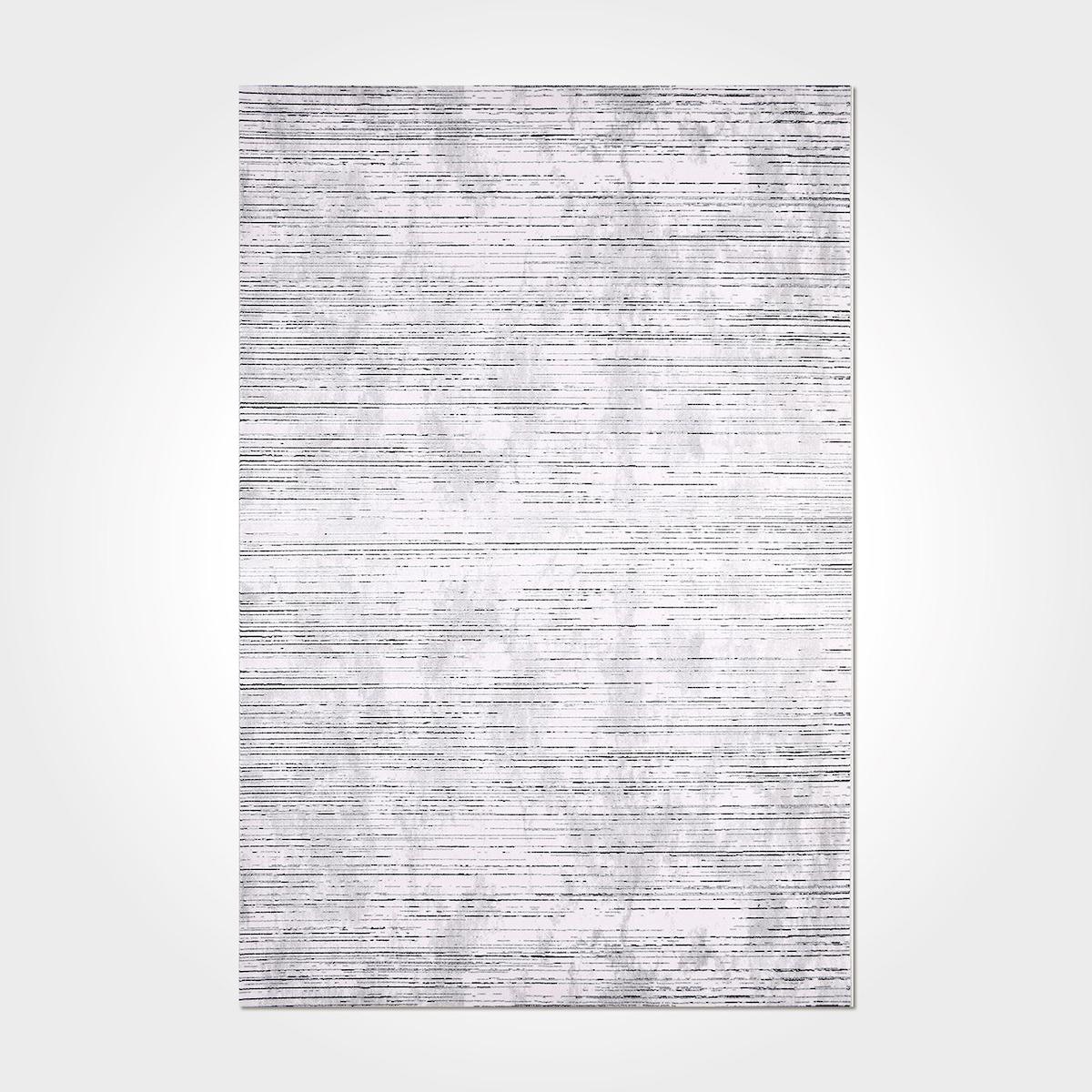 Dekozer Gri-Siyah 11 mm Pamuk Toz Tutmaz Yıkanabilir İnce Kaymaz Pamuk Taban Dikdörtgen Makine Dokuma Antre Halısı 160x300 cm