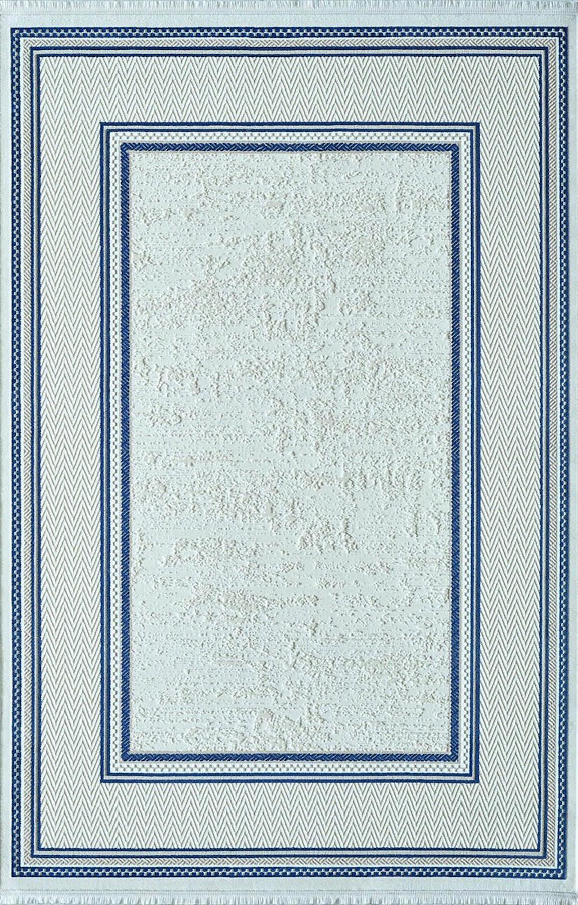Artemis Halı Murano 9165E Lacivert 11 mm Akrilik Yıkanabilir İnce Kaymaz Jüt Taban Dikdörtgen Makine Dokuma Salon Halısı 80x200 cm