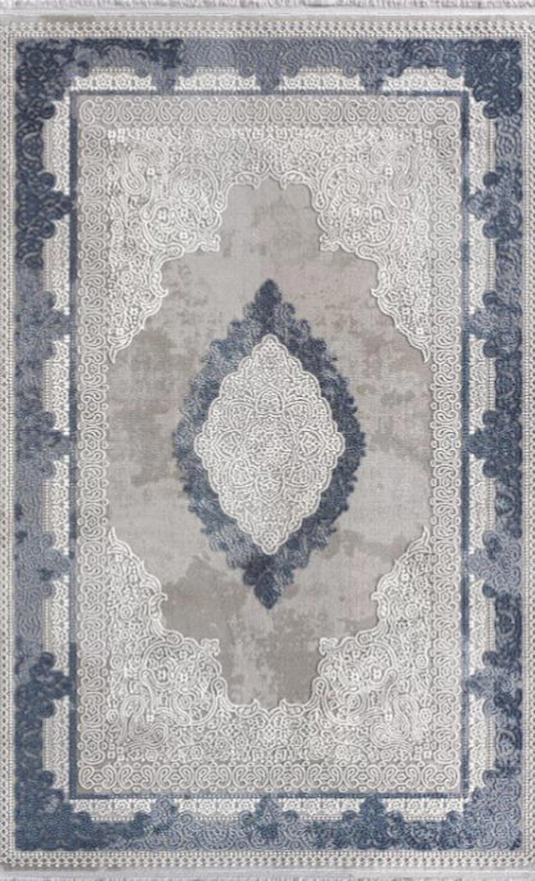 Karmen Halı Soft 00716A Gri 0.8 mm Akrilik Yıkanabilir Dikdörtgen Makine Dokuma Halı 100x150 cm