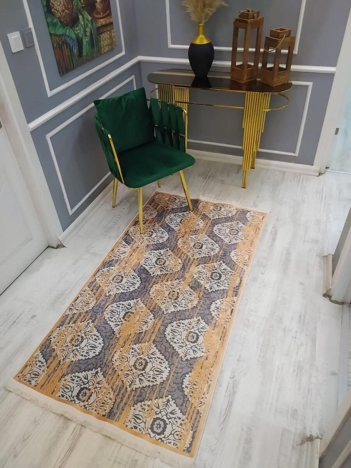 Doruklar Home Collection Çok Renkli 0.8 mm Polyester Yıkanabilir Kaymaz Taban Dikdörtgen Makine Dokuma Halı 160x235 cm