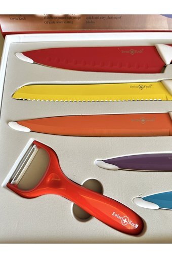 MozzArt Süper Lüks Profesyonel Swiss Koch 6 Parça Isviçre Bıçak Seti