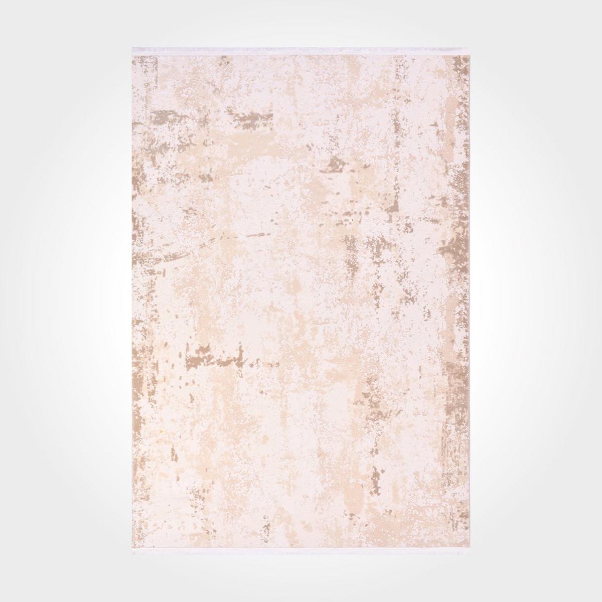 Crea Halı Royal 14557K Krem 11 mm Akrilik Toz Tutmaz Yıkanabilir Orta Geometrik Dikdörtgen Makine Dokuma Salon Halısı 100x200 cm