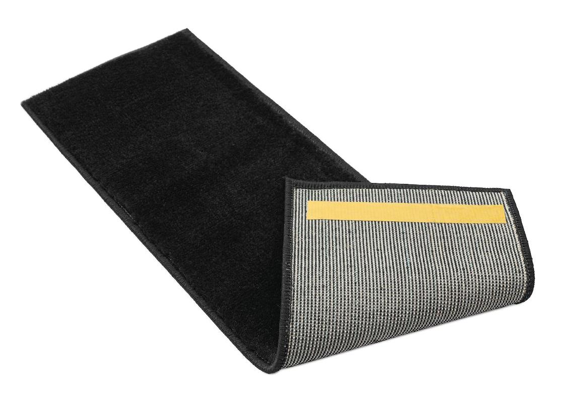 Glary Home GH13A-B-GRY5 Siyah 3 mm Polipropilen Yıkanabilir İnce Kaymaz Lateks Taban Geometrik Dikdörtgen Makine Dokuma Merdiven Halısı 100x300 cm