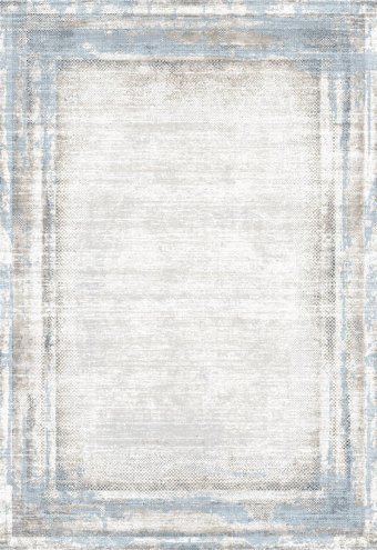 Elexsus Ascension 3329 Bej - Mavi 8 mm Viskon Silinebilir Yıkanabilir Orta Kaymaz Dikdörtgen Makine Dokuma Oturma Odası-Salon Halısı 100x150 cm