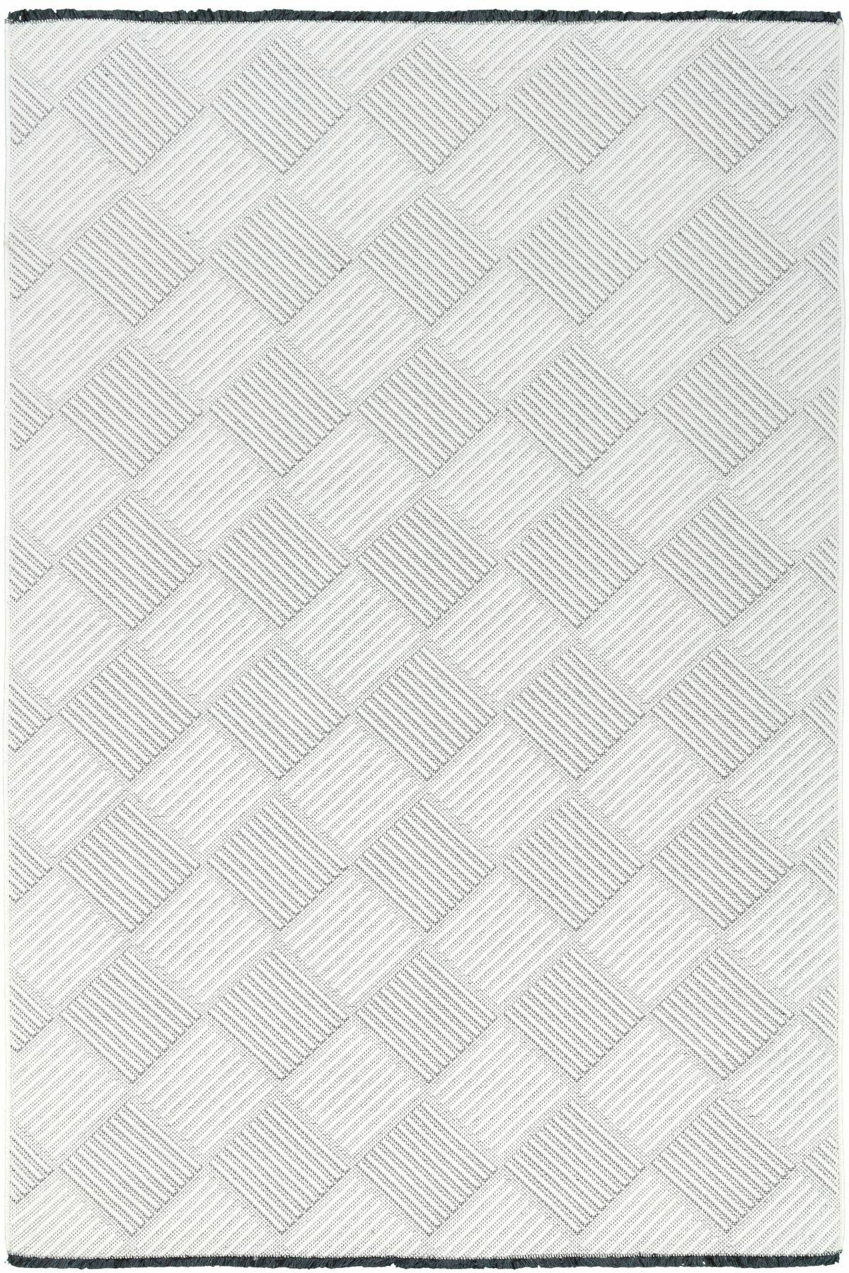 Tuğra Halı Rixos Torino TN05 Krem 7 mm Polyester Yıkanabilir Kalın Kaymaz Taban Dikdörtgen Makine Dokuma Salon Halısı 80x150 cm