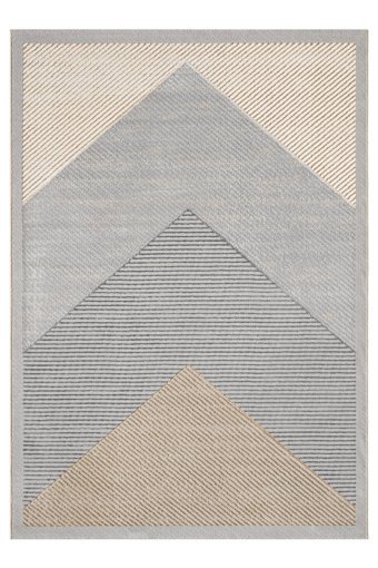 Alpina Home Echo Krem 7 mm Polyester Yıkanabilir İnce Kaymaz Jüt Taban Dikdörtgen Makine Dokuma Salon Halısı 230x330 cm