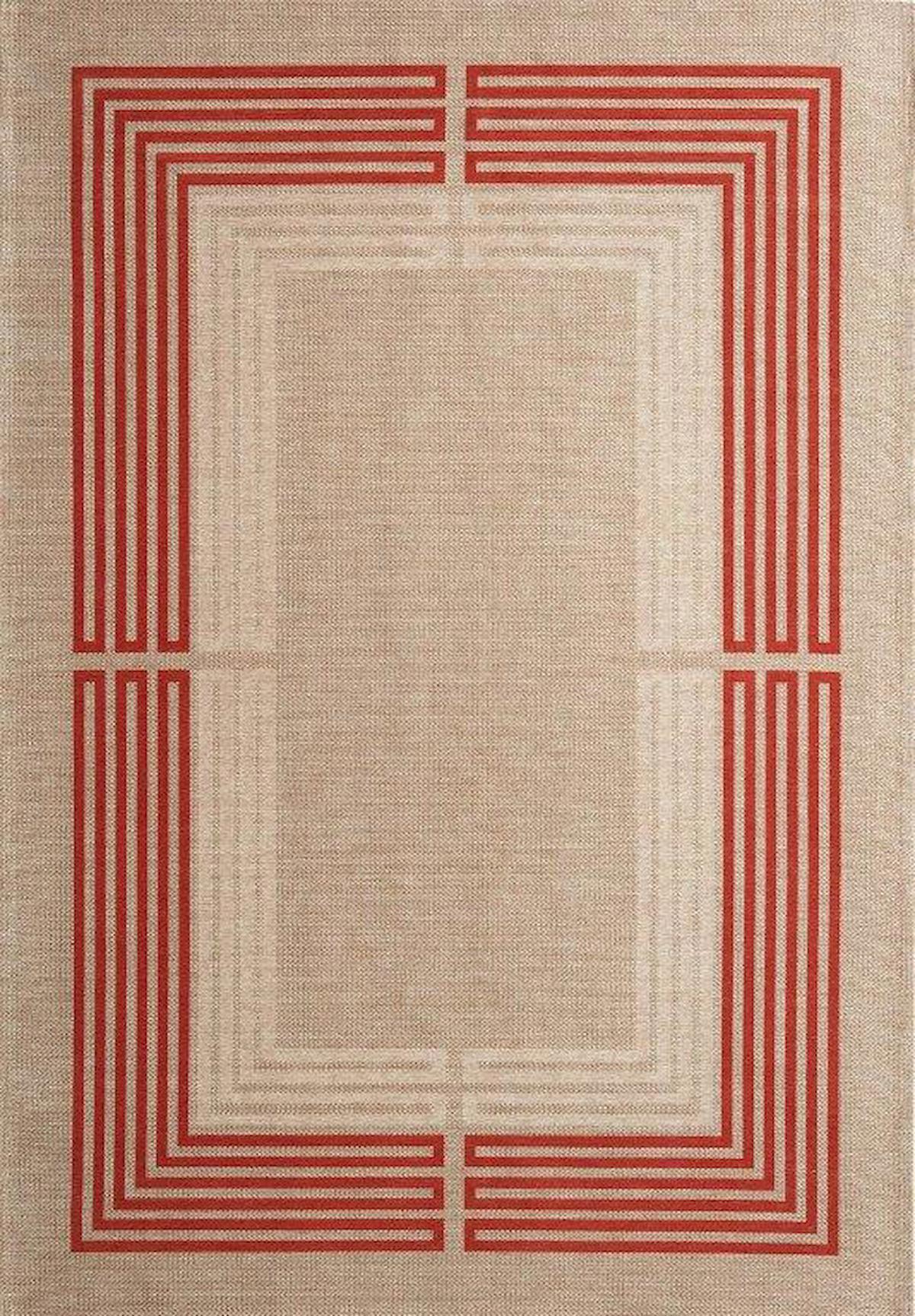 Gümüşsuyu Retro 14347 Krem 4 mm Pamuk Toz Tutmaz Yıkanabilir İnce Kaymaz Dikdörtgen Makine Dokuma Salon Halısı 160x230 cm