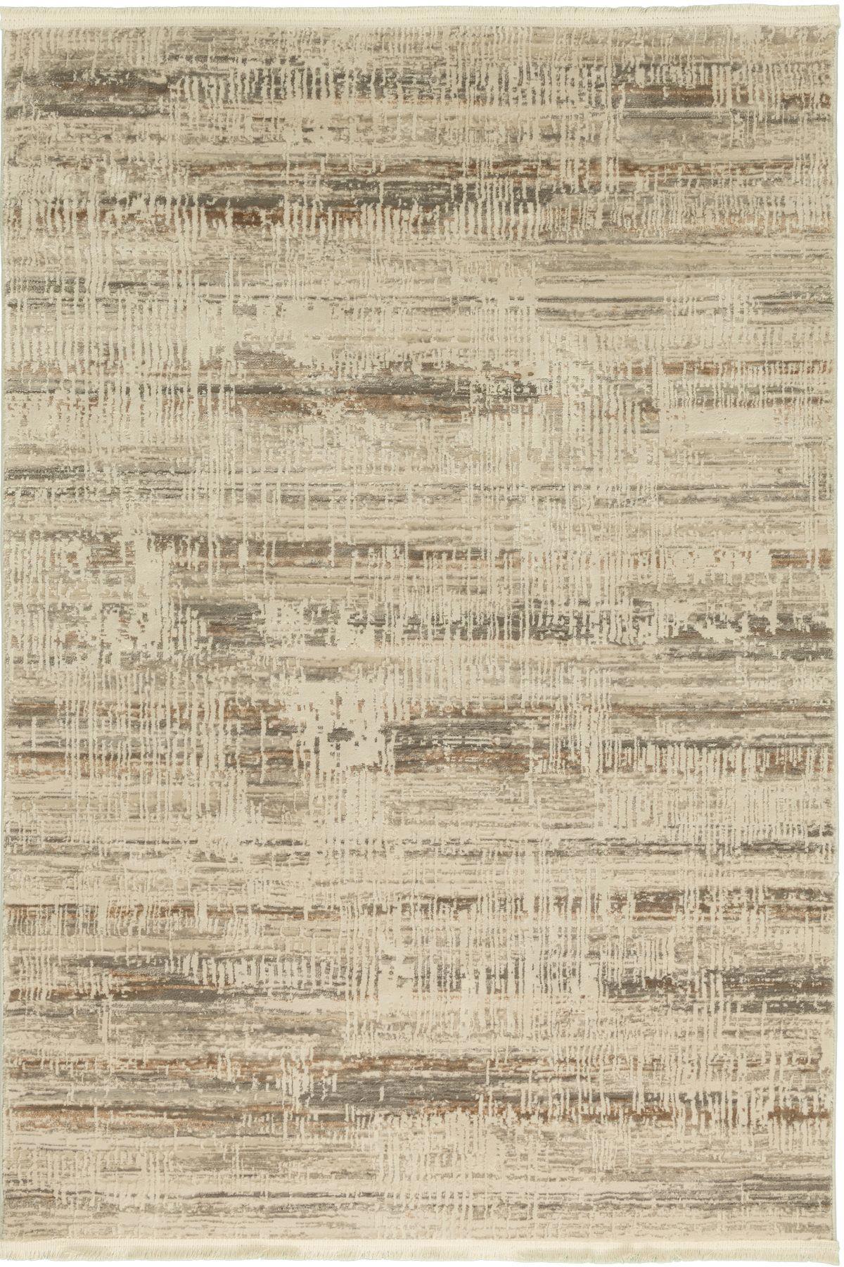 Tuğra Halı Peru PU01 Bej-Kahverengi 9 mm Polyester Toz Tutmaz Yıkanabilir İnce Dikdörtgen Makine Dokuma Antre-Oturma Odası-Salon-Yatak Odası Halısı 80x500 cm