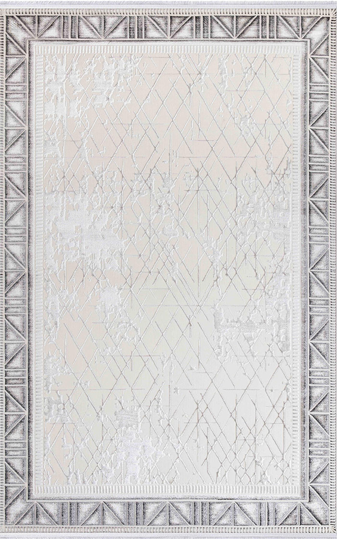 İpek Home Sihir 17357 Gri 6 mm Polyester Toz Tutmaz Yıkanabilir İnce Kaymaz Pamuk Taban Dikdörtgen Makine Dokuma Antre-Çocuk Odası-Salon-Yatak Odası Halısı 100x300 cm