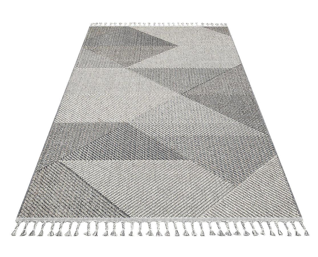 Eko Halı Soho SH08 Gri-Mavi 6-12 mm Polipropilen Silinebilir Yıkanabilir Orta Kaymaz Dikdörtgen Makine Dokuma Oturma Odası-Salon Halısı 100x160 cm