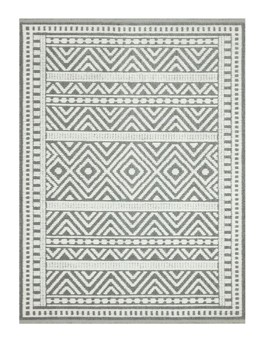 Homeva Visa 7521 Krem 6 mm Polyester Yıkanabilir İnce Kaymaz Dikdörtgen Makine Dokuma Salon Halısı 80x200 cm