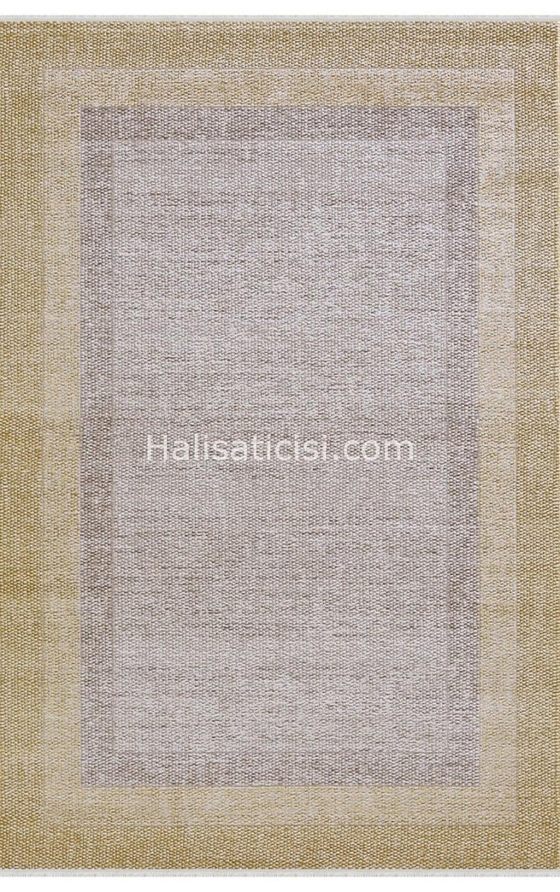 Padişah Sümela 34933 Krem 9 mm Akrilik Yıkanabilir İnce Dikdörtgen Makine Dokuma Salon Halısı 100x350 cm
