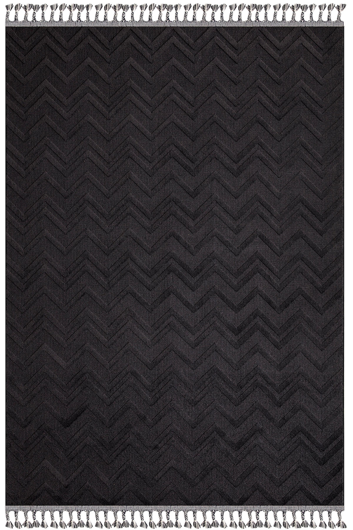 İpek Home Lux 11700 Siyah 11 mm Polyester Yıkanabilir Orta Kaymaz Pamuk Taban Dikdörtgen Makine Dokuma Antre-Çocuk Odası-Salon-Yatak Odası Halısı 100x300 cm