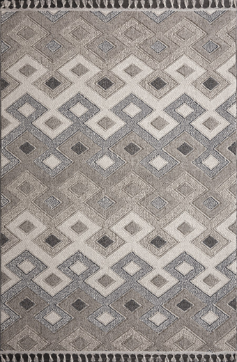 Kreasyon Halı Natura 9962 Gri 7 mm Polipropilen Yumuşak Yıkanabilir İnce Kaymaz Jüt Taban Dikdörtgen Makine Dokuma Salon Halısı 160x230 cm