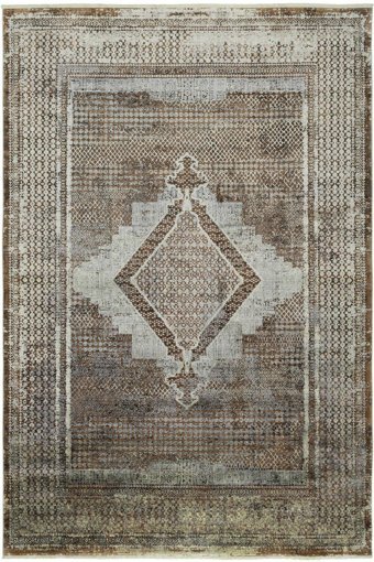 La Boutique İstanbul IB04 Kahverengi 6 mm Viskon Toz tutmaz Yıkanabilir İnce Kaymaz Dikdörtgen Makine Dokuma Salon Halısı 120x180 cm