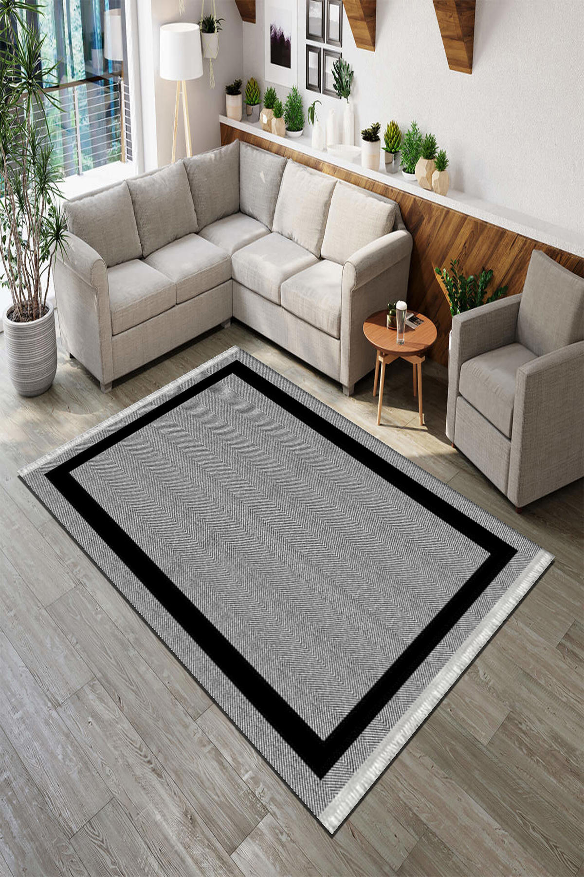 Roslyn Home Kahverengi 6 mm Polyester Toz Tutmaz Yıkanabilir İnce Kaymaz Dot Taban Dikdörtgen Makine Dokuma Salon Halısı 120x180 cm