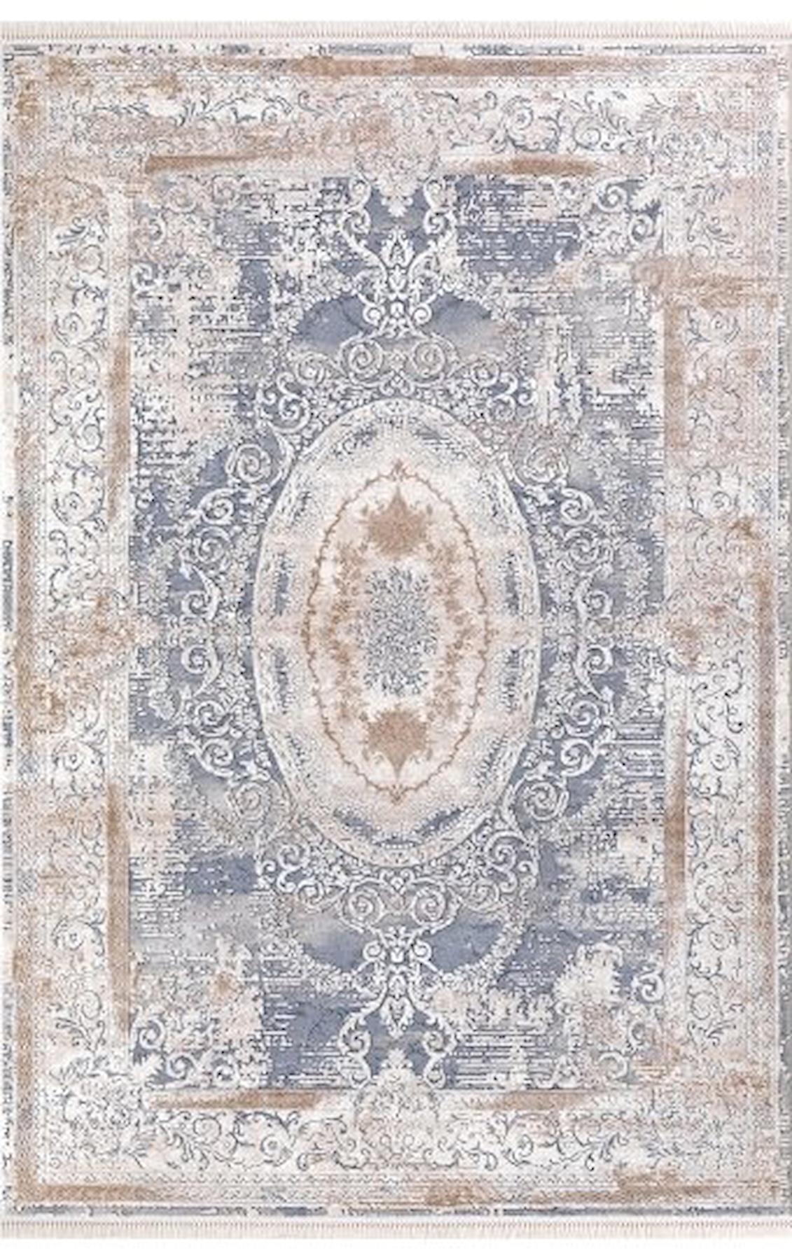 Padişah Santo 31881 Krem 10 mm Akrilik Yıkanabilir İnce Dikdörtgen Makine Dokuma Salon Halısı 40x60 cm