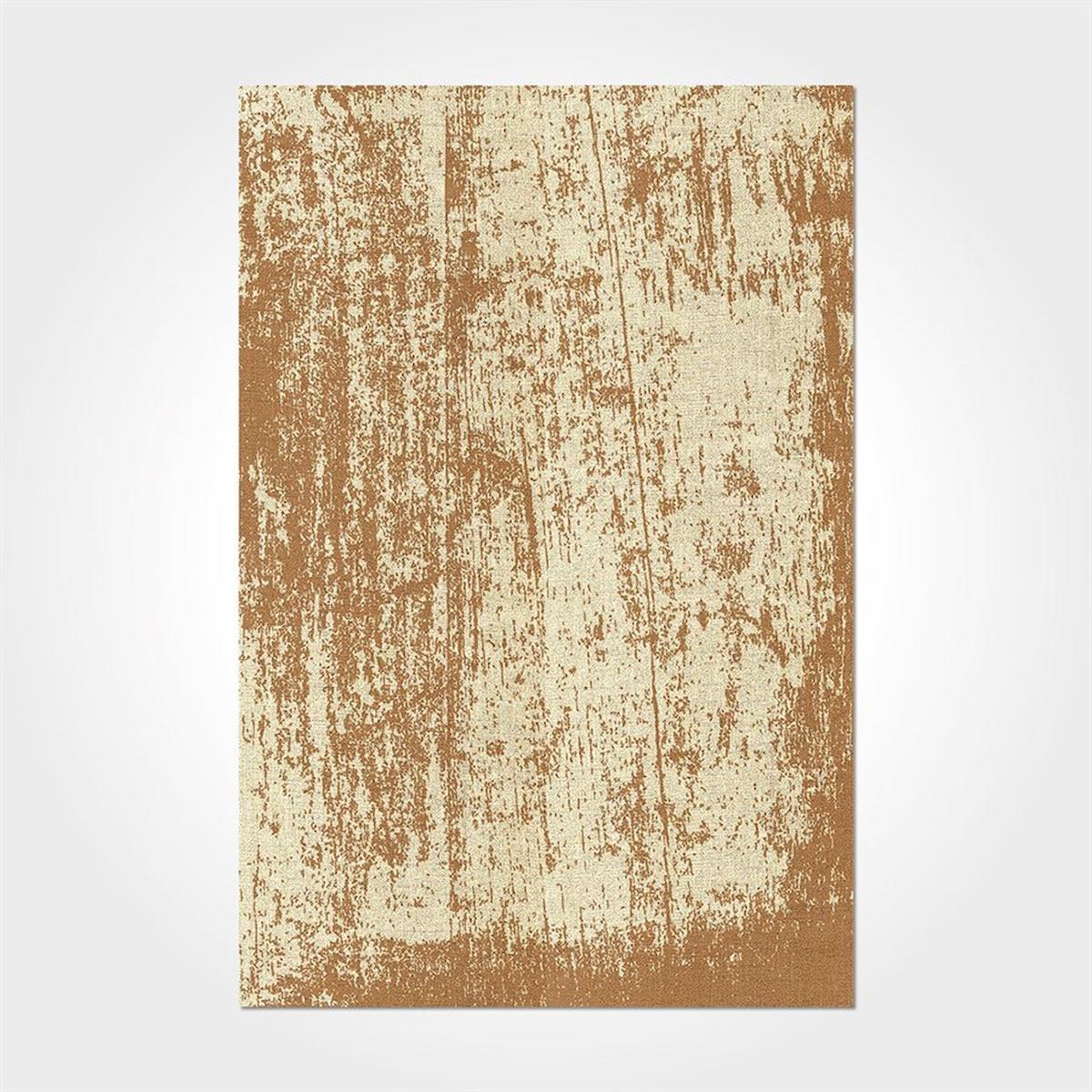 Crea Halı 2565PC Bej-Taba Pamuk-Polyester Yıkanabilir İnce Kaymaz Soyut Temalı Dikdörtgen Makine Dokuma Salon Halısı 120x200 cm