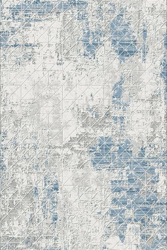 Kreasyon Halı Hesna A0002 Mavi 9 mm Akrilik Yumuşak Yıkanabilir İnce Kaymaz Dikdörtgen Makine Dokuma Salon Halısı 100x150 cm