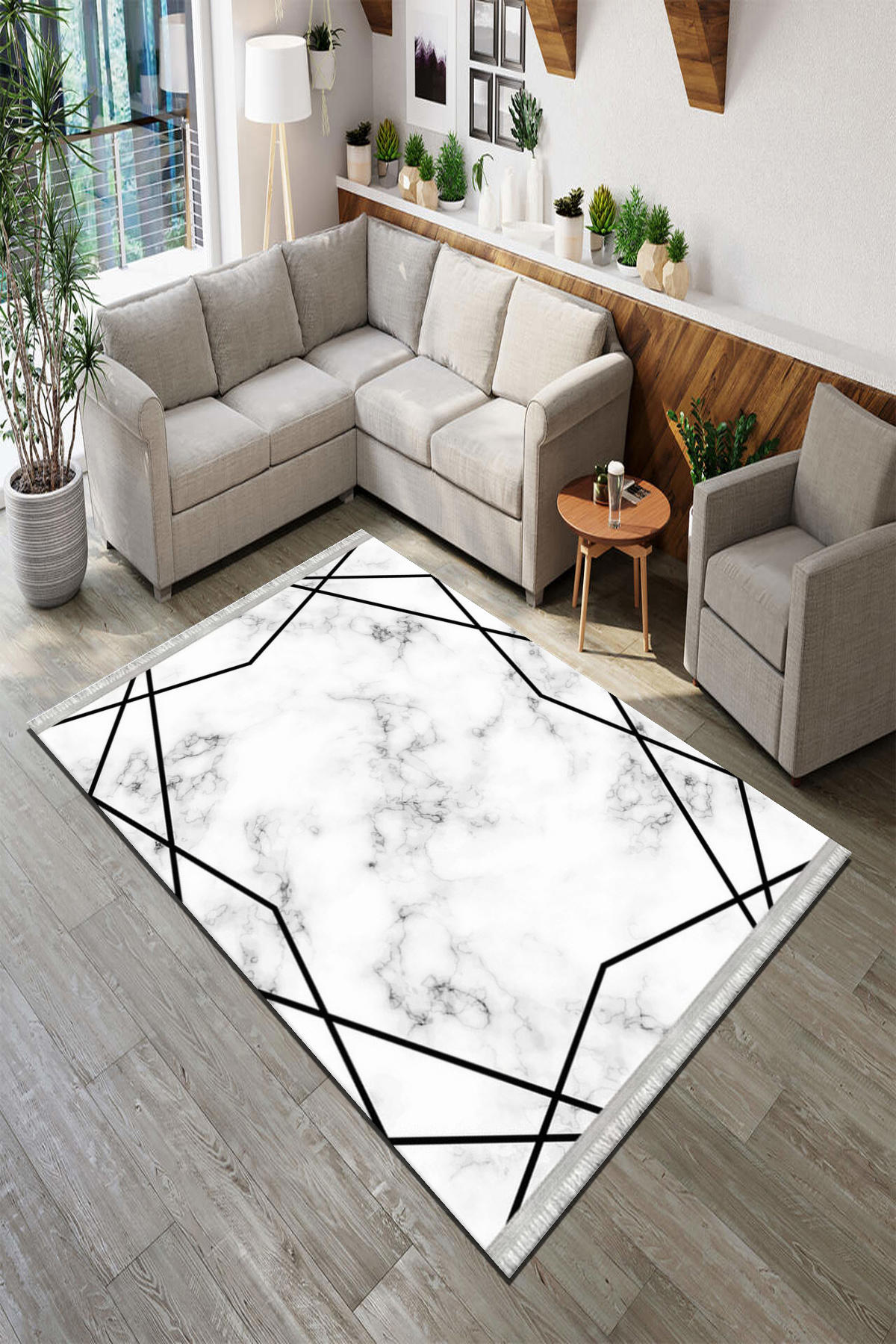 Roslyn Home Krem 6 mm Polyester Toz Tutmaz Yıkanabilir İnce Kaymaz Dot Taban Dikdörtgen Makine Dokuma Salon Halısı 80x300 cm