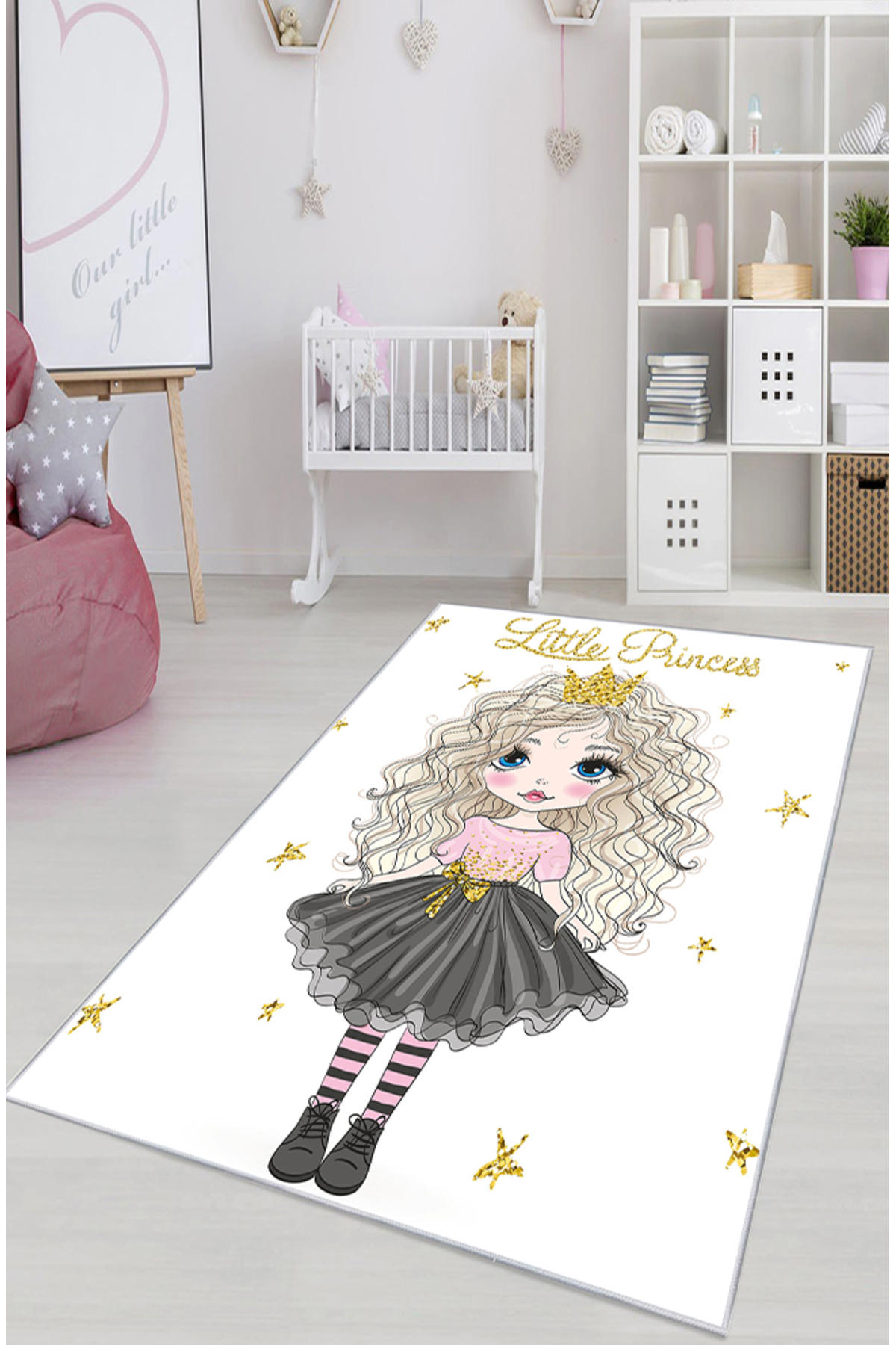 Artizon ART-C-029 Çok Renkli 0.8 mm Polyester Toz Tutmaz Yıkanabilir İnce Kaymaz Dot Taban Dikdörtgen Makine Dokuma Çocuk Odası Halısı 100x300 cm